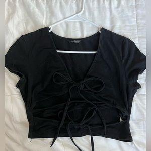 Tie Front Cut Out Top
